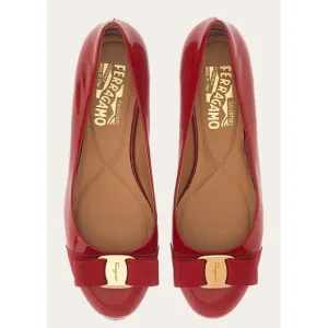 Salvatore Ferragamo Women's Varina Bow Ballet Leather Flats 8.5 B