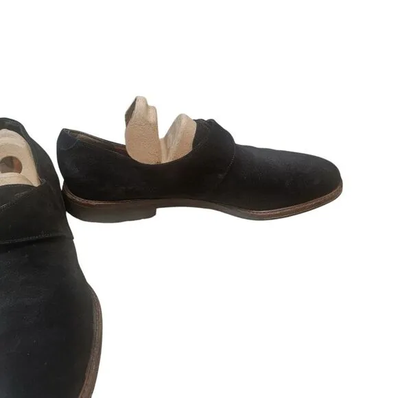 Salvatore Ferragamo Men's Black Suede Monk Strap Shoes. Size 11.5 C.