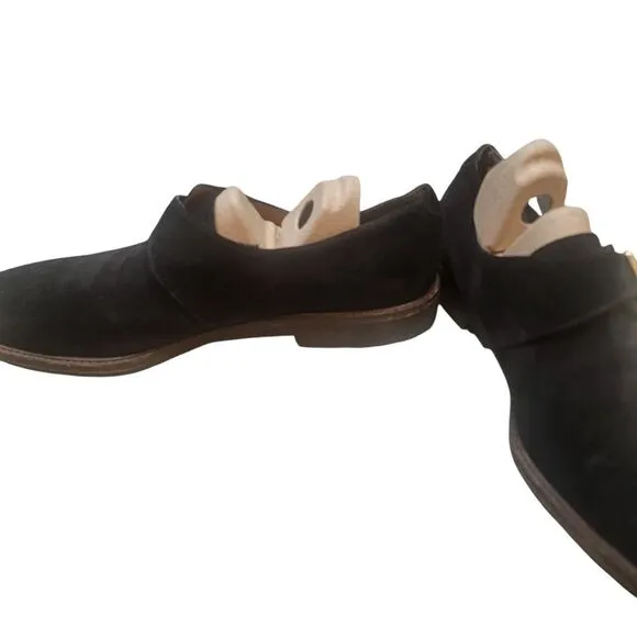 Salvatore Ferragamo Men's Black Suede Monk Strap Shoes. Size 11.5 C.