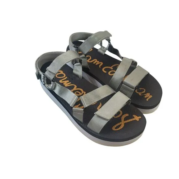 Sam Edelman &quot;Mariace&quot; Grey/Silver Strap Sandals Women's SZ 8