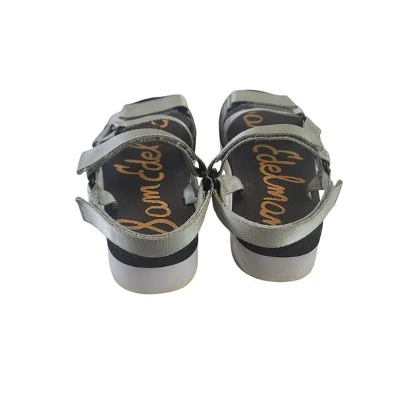Sam Edelman &quot;Mariace&quot; Grey/Silver Strap Sandals Women's SZ 8