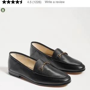 Sam Edelman Black and Gold Loraine Leather Loafers