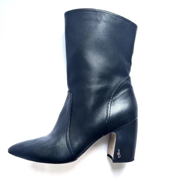 Sam Edelman Black boots Classic Hartley Mid Calf Dress Bootie Block Heel sz 9.5