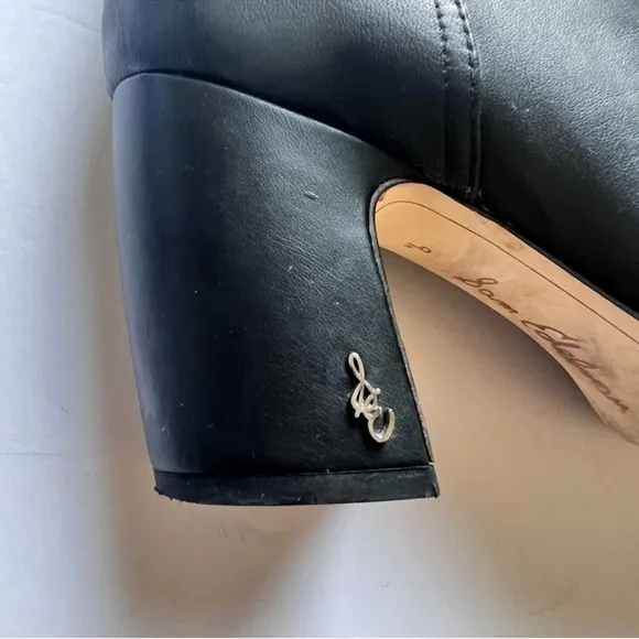 Sam Edelman Black boots Classic Hartley Mid Calf Dress Bootie Block Heel sz 9.5