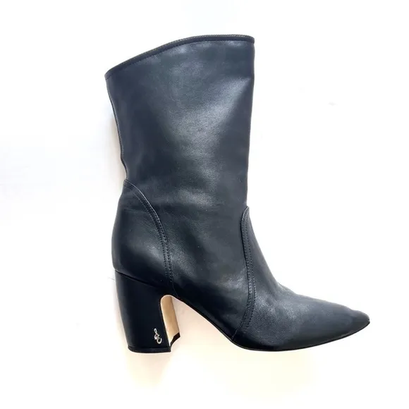 Sam Edelman Black boots Classic Hartley Mid Calf Dress Bootie Block Heel sz 9.5