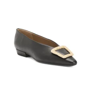 SAM EDELMAN Black Leather Janina Dress Flats