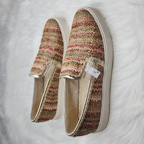 Sam Edelman Erie Raffia Slip On Sneakers Bright Multi