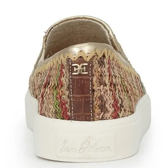Sam Edelman Erie Raffia Slip On Sneakers Bright Multi