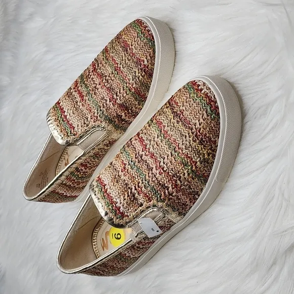 Sam Edelman Erie Raffia Slip On Sneakers Bright Multi