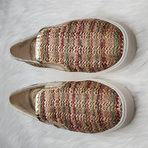 Sam Edelman Erie Raffia Slip On Sneakers Bright Multi