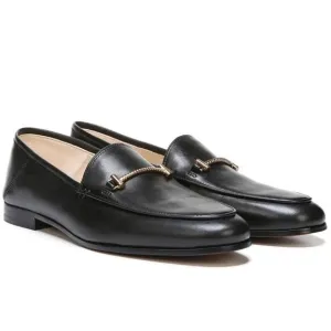 Sam Edelman Lior Loafer Black Leather Gold Metal Horsebit Shoes 8 / 38