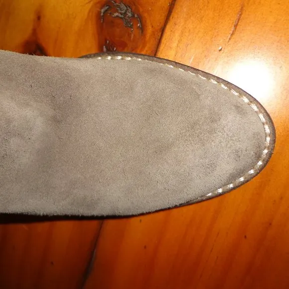 Sam Edelman Morris Suede Bootie 6M Flint Grey Side Zip Stacked Heel