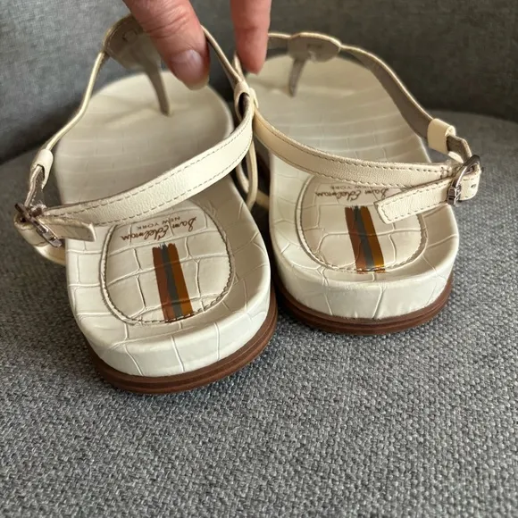 Sam Edelman Naomi Leather Sandals Ivory Ankle Strap Women’s Size 8.5 LIKE NEW