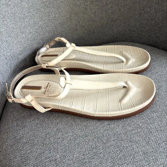 Sam Edelman Naomi Leather Sandals Ivory Ankle Strap Women’s Size 8.5 LIKE NEW