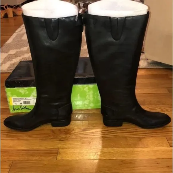 Sam Edelman Penny 2 Wide Calf Black butter soft Riding Boots size 7.5 NEW