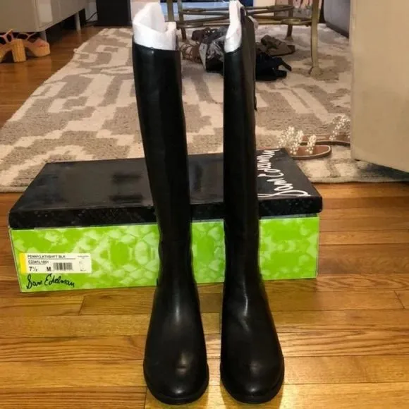 Sam Edelman Penny 2 Wide Calf Black butter soft Riding Boots size 7.5 NEW