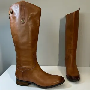Sam Edelman Penny Leather Knee High Riding Boots Whiskey Brown Size 11