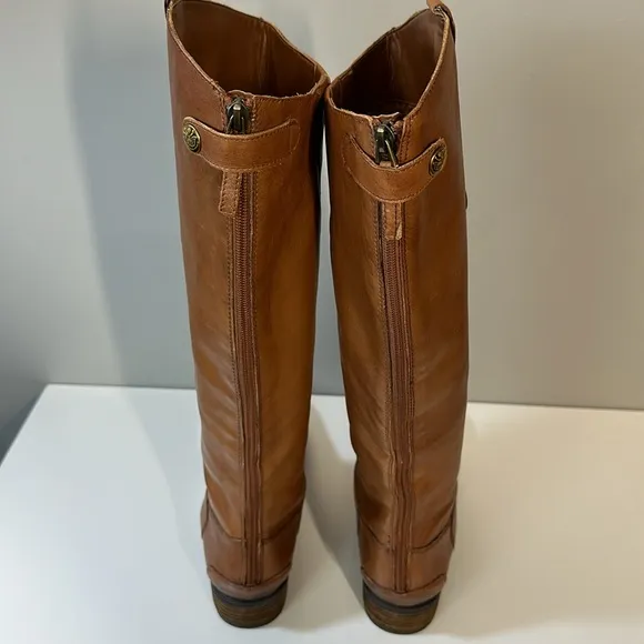 Sam Edelman Penny Leather Knee High Riding Boots Whiskey Brown Size 11
