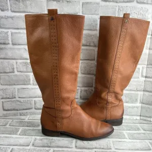 Sam Edelman Prina Riding Boots Women's Size 11 Brown Leather Wide Calf Country