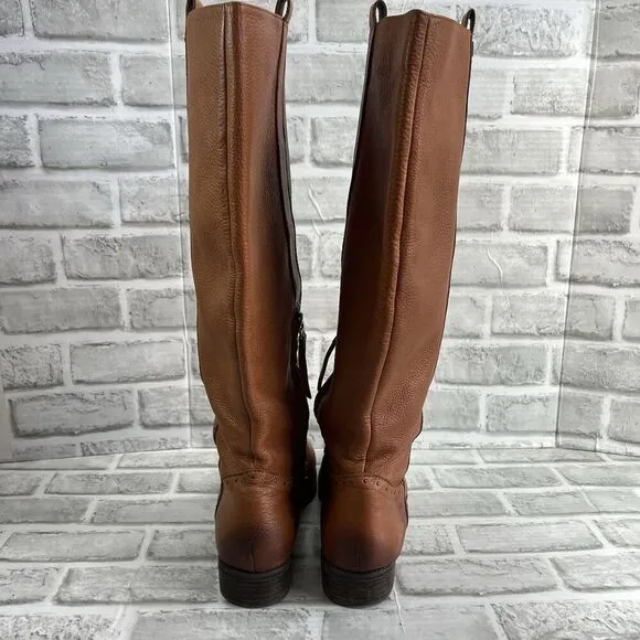 Sam Edelman Prina Riding Boots Women's Size 11 Brown Leather Wide Calf Country