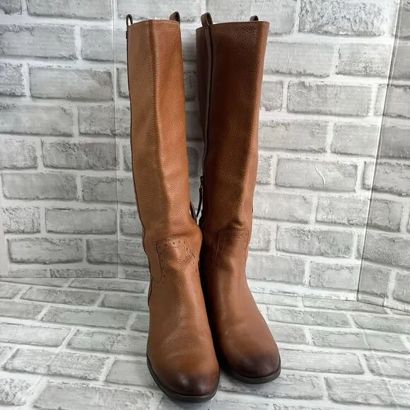 Sam Edelman Prina Riding Boots Women's Size 11 Brown Leather Wide Calf Country