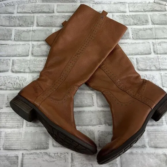 Sam Edelman Prina Riding Boots Women's Size 11 Brown Leather Wide Calf Country