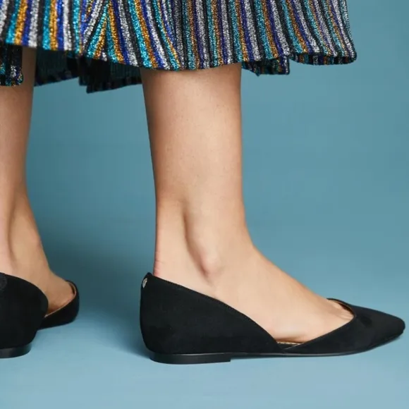 Sam Edelman Rodney Black Patent Leather Pointed Toe D’Orsay Flats Size 8