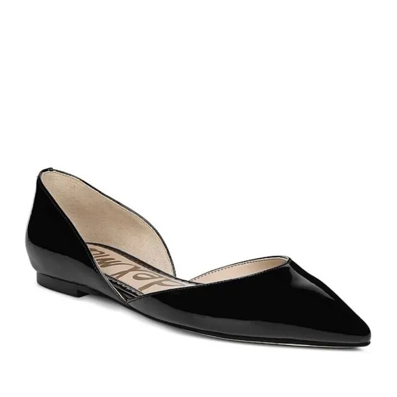 Sam Edelman Rodney Black Patent Leather Pointed Toe D’Orsay Flats Size 8