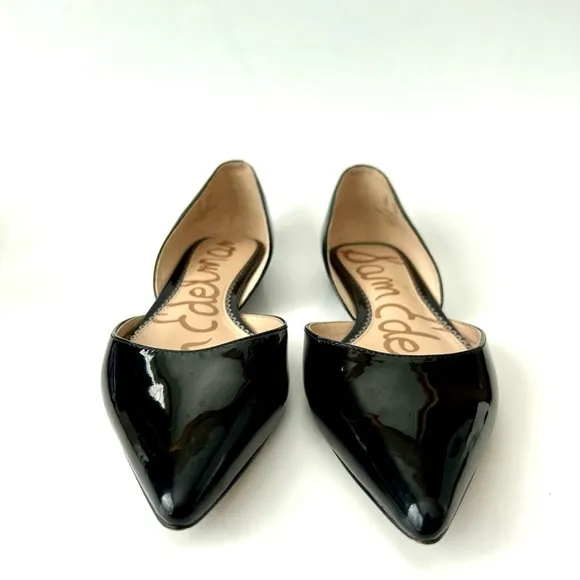 Sam Edelman Rodney Black Patent Leather Pointed Toe D’Orsay Flats Size 8