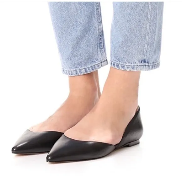 Sam Edelman Rodney Black Patent Leather Pointed Toe D’Orsay Flats Size 8