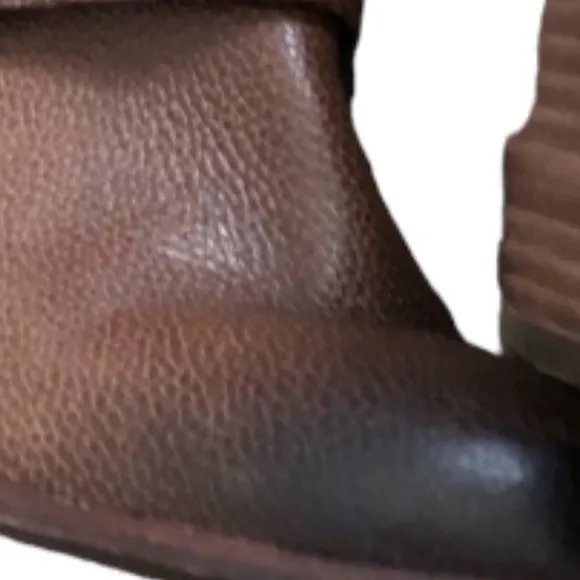 SAM EDELMAN size 8 brown/ cognac knee high brown stacked heel boots