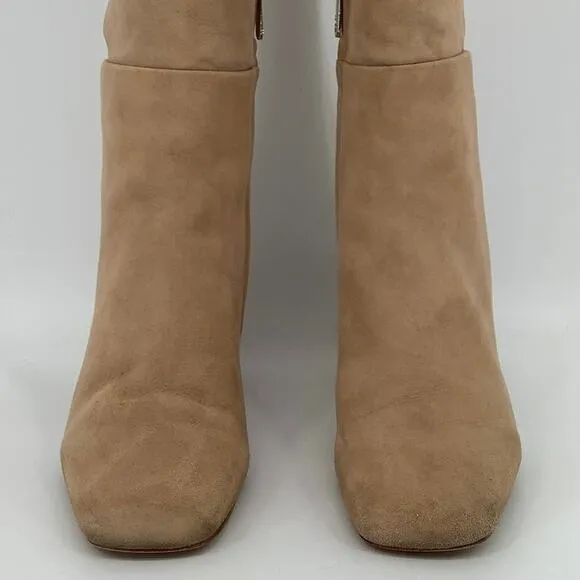 Sam Edelman Size 8 Caramel Suede Leather Faren Knee High Boots Block Heels P28-8