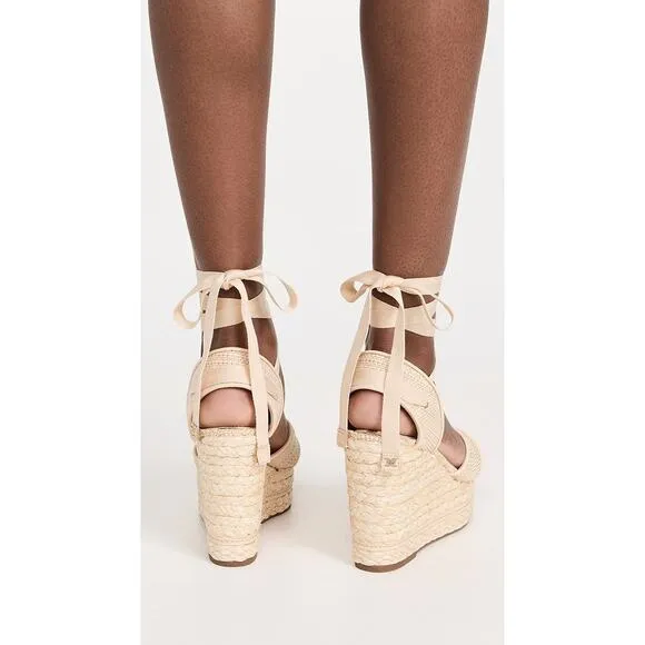 Sam Edelman Wedge Sandal Gladiator Espadrilles Natural Weave Size 8.5 NWB
