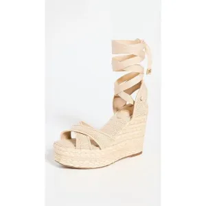 Sam Edelman Wedge Sandal Gladiator Espadrilles Natural Weave Size 8.5 NWB