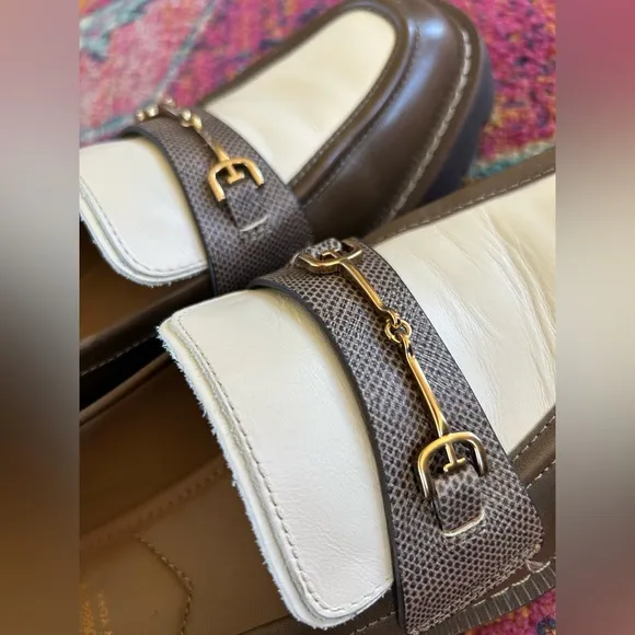Sam Edelman | Women’s brown/cream leather two-tone Lars Loafer platform lug sole