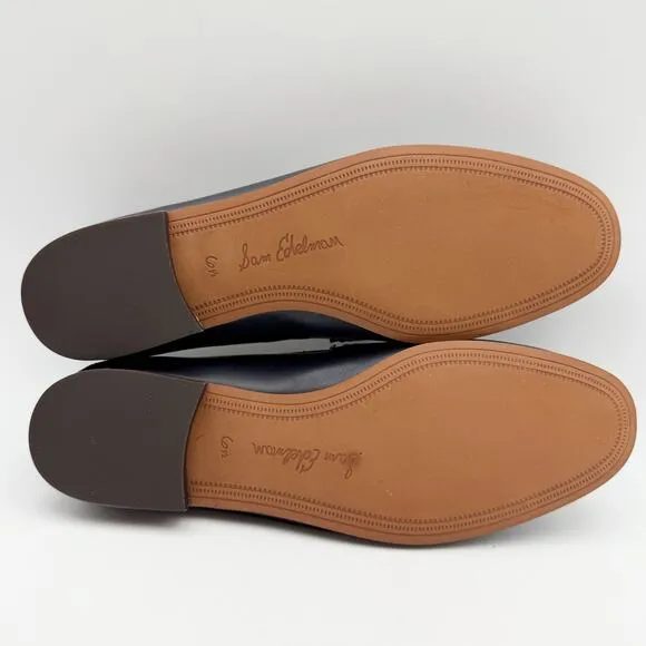 SAM EDELMAN Womens Loraine Loafer US 6.5 EU 36.5 Navy Leather Almond Toe NIB