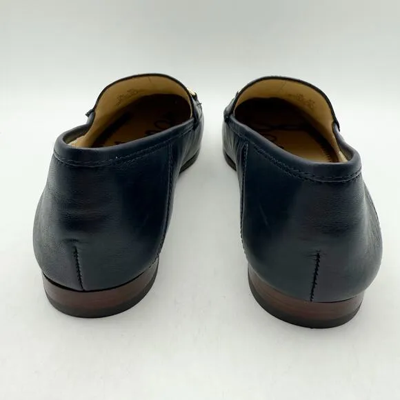SAM EDELMAN Womens Loraine Loafer US 6.5 EU 36.5 Navy Leather Almond Toe NIB
