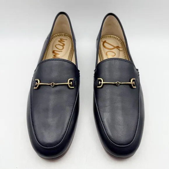 SAM EDELMAN Womens Loraine Loafer US 6.5 EU 36.5 Navy Leather Almond Toe NIB
