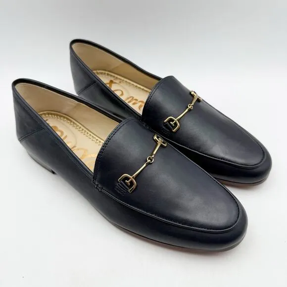 SAM EDELMAN Womens Loraine Loafer US 6.5 EU 36.5 Navy Leather Almond Toe NIB