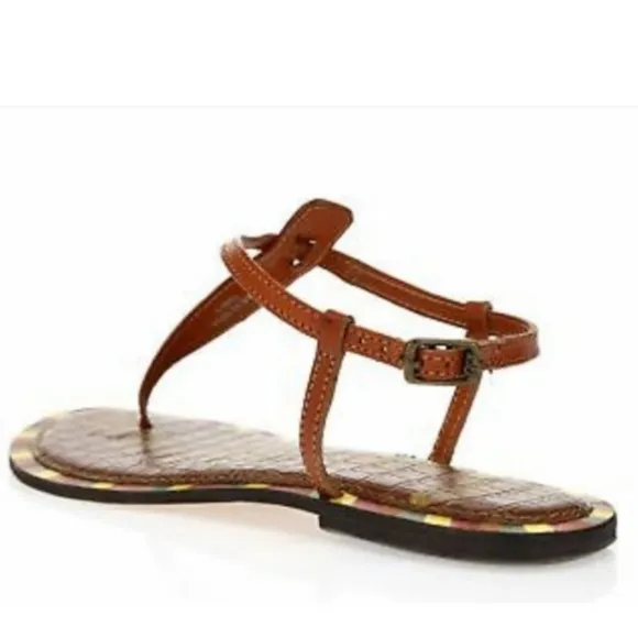 Sam Edleman Gigi 5 Thong Colorful Ankle Strap Sandals Sz 7.5