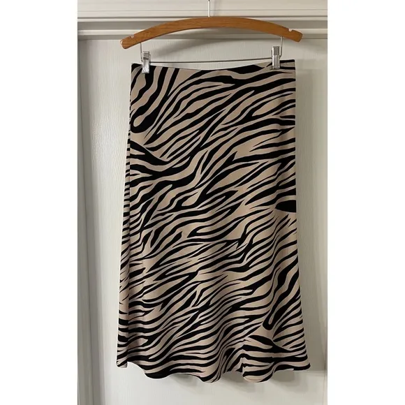 Sanctuary Bias Cut Everyday New Romantic Zebra Print Midi Skirt