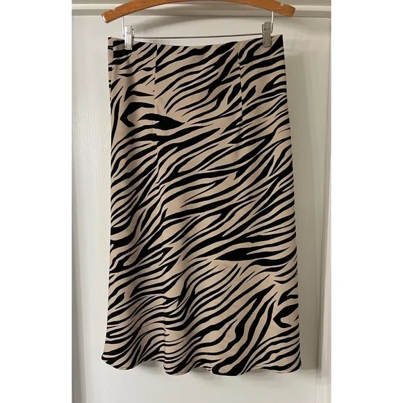 Sanctuary Bias Cut Everyday New Romantic Zebra Print Midi Skirt