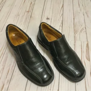 Sandro Moscoloni Black Grainy Leather Padded Insoles Rubber Soles Loafers 8.5 D