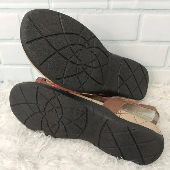 Sanita Brown/Red Catalina-Caprice Sandals Size 42