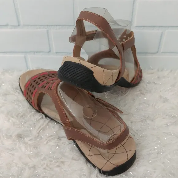 Sanita Brown/Red Catalina-Caprice Sandals Size 42