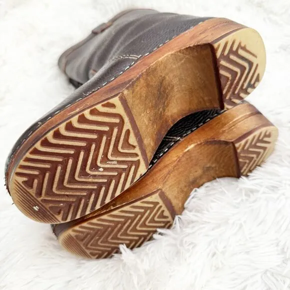 SANITA x DANSKO | Broqn Topstitch Clog Boots Calf Western Boot | Size 39 (8.5-9)