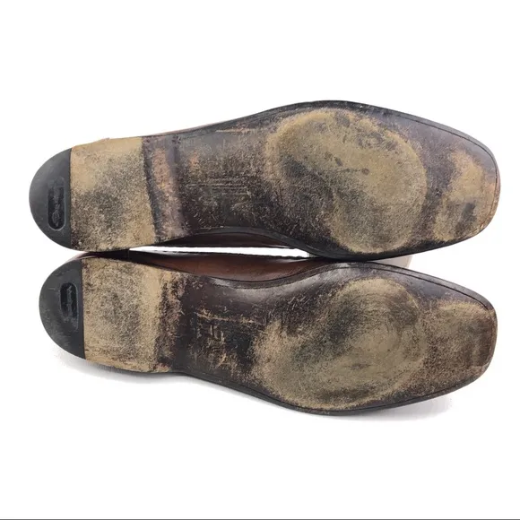 Santoni Brown Leather Kiltie Tassel Loafers 11D