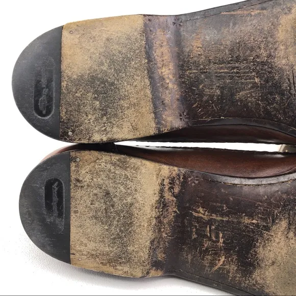 Santoni Brown Leather Kiltie Tassel Loafers 11D