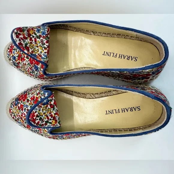Sarah Flint Elena Floral Print Slip On Espadrille Loafers in EUC! Size 35 US‎ 5