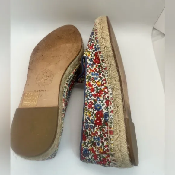 Sarah Flint Elena Floral Print Slip On Espadrille Loafers in EUC! Size 35 US‎ 5